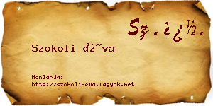 Szokoli Éva névjegykártya