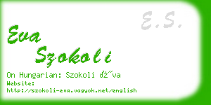 eva szokoli business card